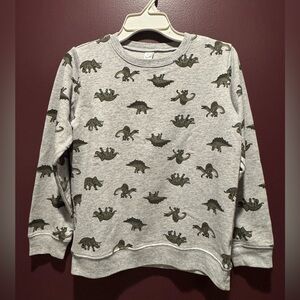 Gently worn Carters Kids Gray Dinosaur Print Sweatshirt size 14.